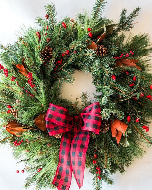 Festive Berry Evergreen Wreath
